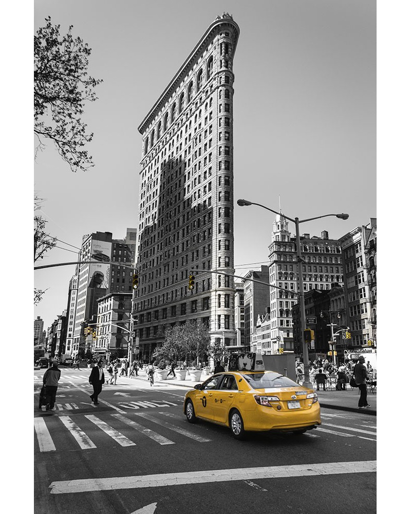 Flatiron Building and Yellow Cab